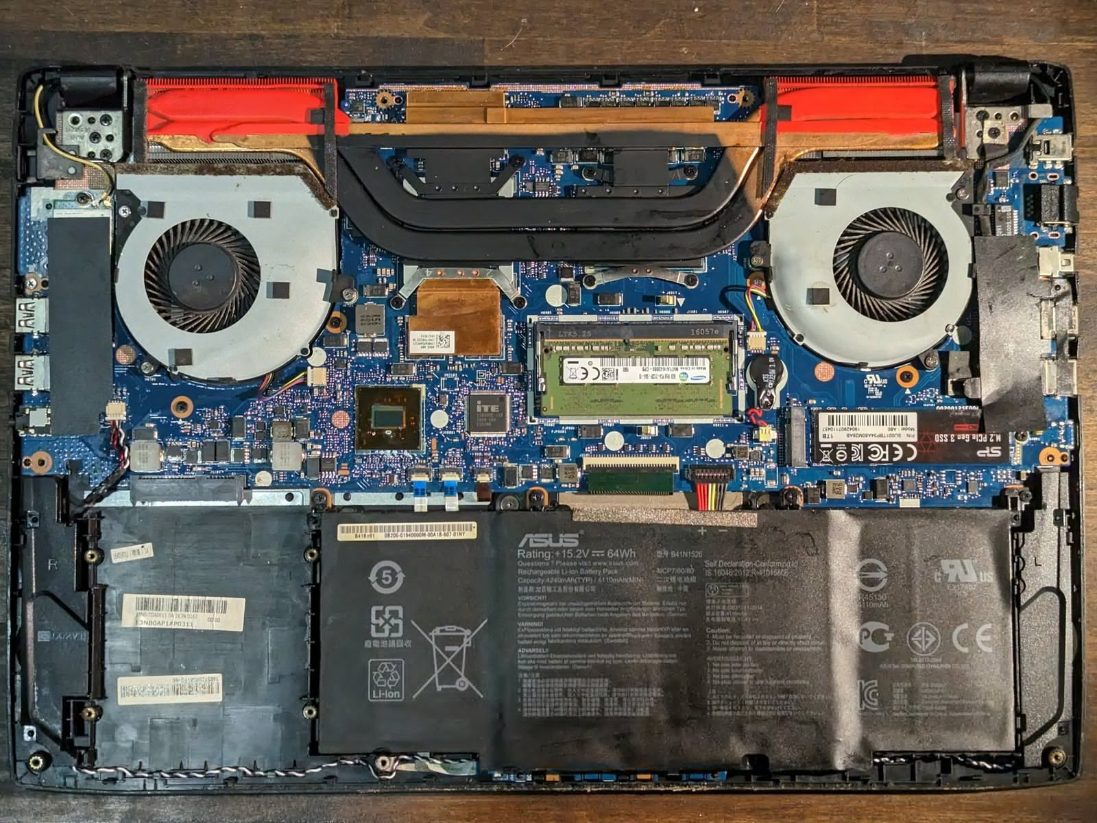 Internal Photo of Asus ROG GL502VM FX502VE FX502VD FX60VM S5VM ZX60 ZX60V 8.5mm GPU Fan original (ASUS GL502)